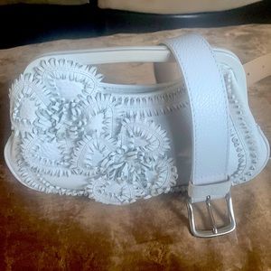 White leather clutch by Isabella Fiore bundle with white leather Talbots belt.